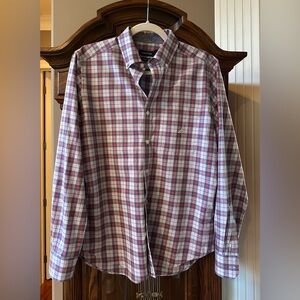 Nautica Men's Checkered Shirt - Red, White & Navy Size Small